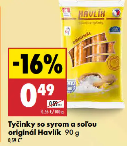 Tyčinky so syrom a soľou