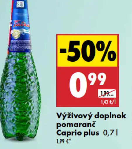 Caprio Plus výživový doplnok pomarančový nápoj