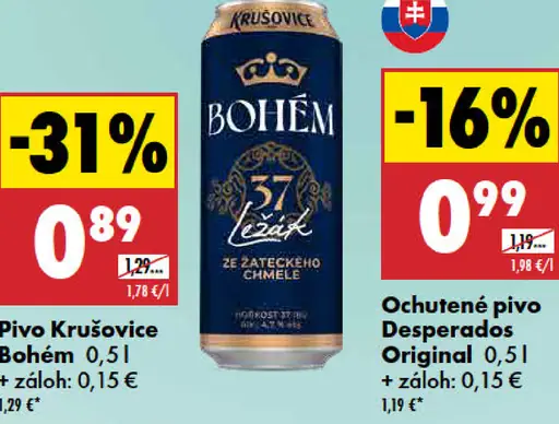 Krušovice Bohem plechovka