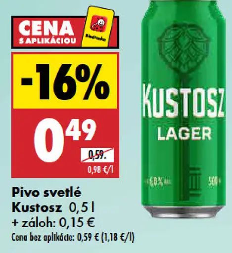 Kustosz svetlé pivo lager plechovka