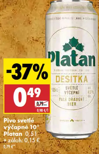 Platan Desítka svetlé výčapné plechovka