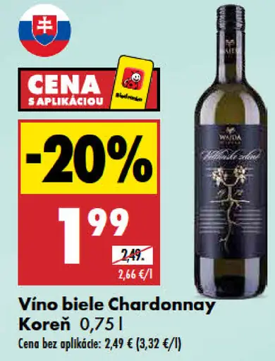 Vino biele Chardonnay Koreň