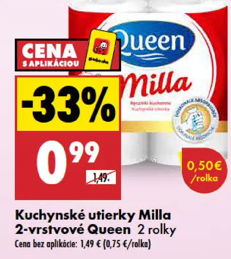 Milla Queen kuchynské utierky 2-vrstvové
