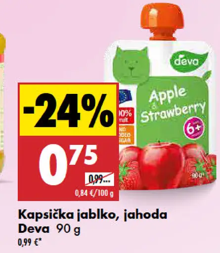 Deva kapsička jablko, jahoda