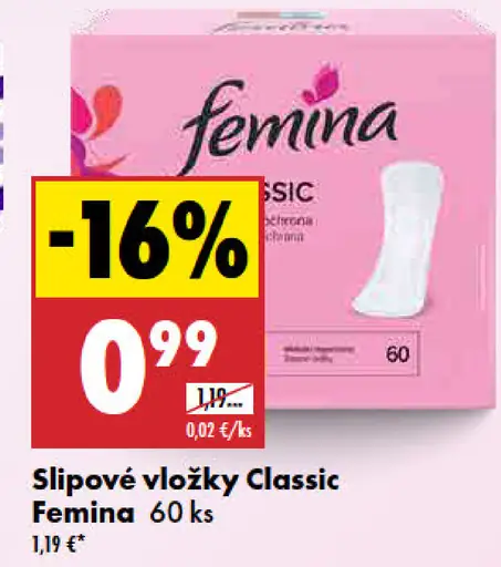 Femina Classic Slipové vložky