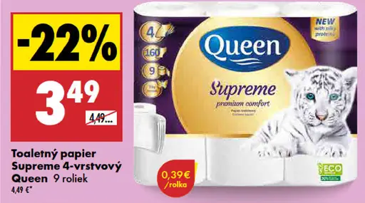 Queen Supreme toaletný papier 4-vrstvový