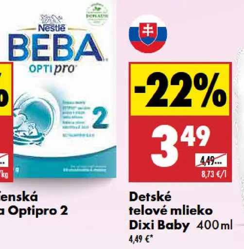 Dixi Baby detské telové mlieko