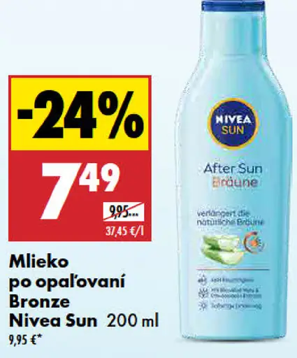 Mlieko po opaľovaní Bronze Nivea Sun