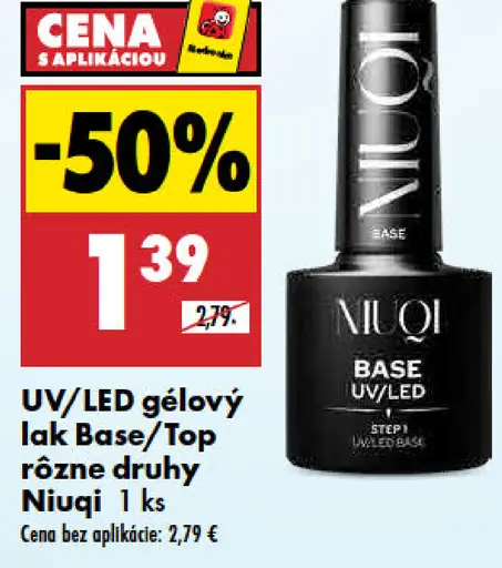 Niqui UV/LED gélový lak Base/Top, rôzne druhy
