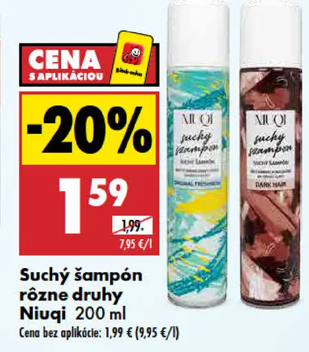 Niqui suchý šampón, rôzne druhy