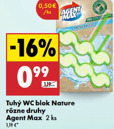 Agent Max Tuhý WC blok Nature rôzne druhy
