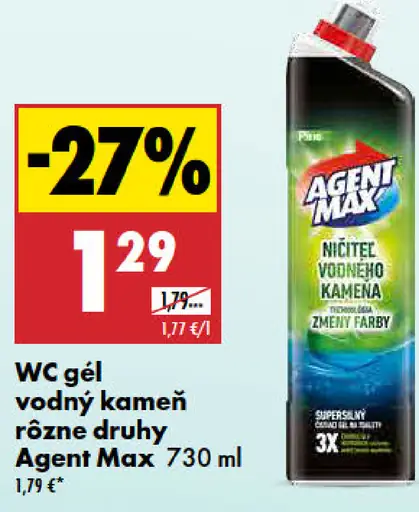 Agent Max WC gél vodný kameň rôzne druhy