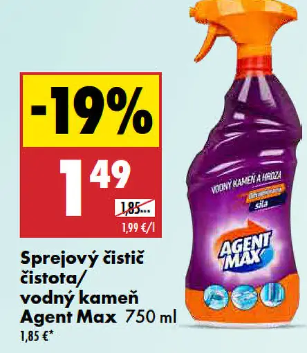Agent Max sprejový čistič na nečistoty a vodný kameň