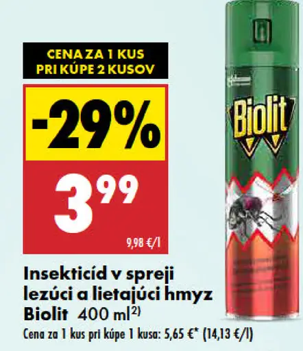 Biolit insekticídny sprej na lietajúci hmyz