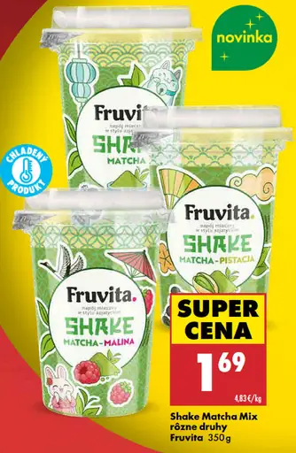 Fruvita Shake Matcha Mix rôzne druhy