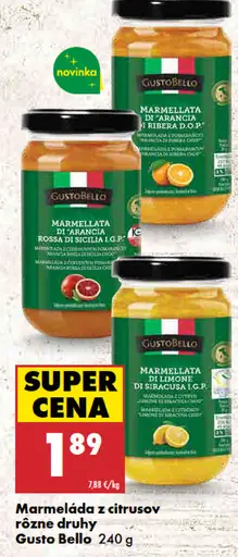 Marmeláda z citrusov – rôzne druhy Gusto Bello