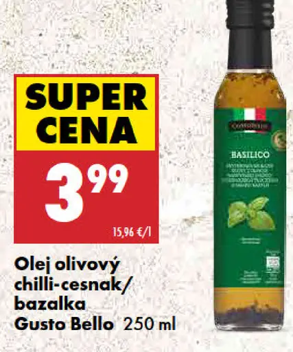 Olivový olej s bazalkou Gusto Bello
