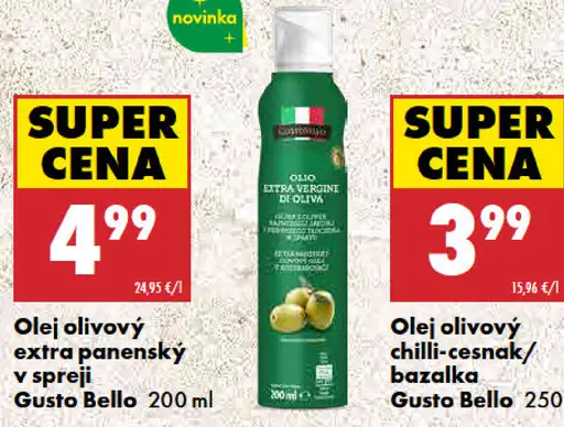 Olivový olej s chilli a cesnakom Gusto Bello