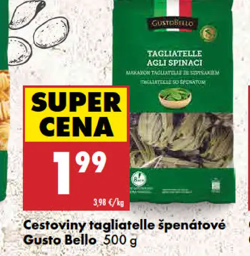 Gusto Bello špenátové tagliatelle