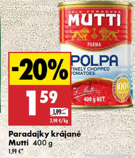 Mutti paradajky jemne krájané