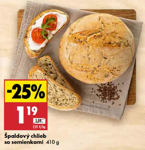 Špaldový chlieb so semienkami