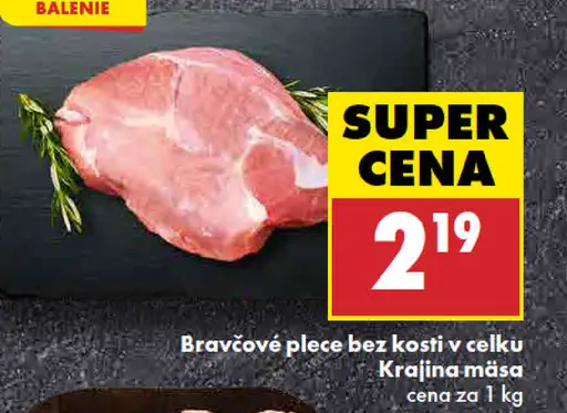 Bravčové plece bez kosti, v celku