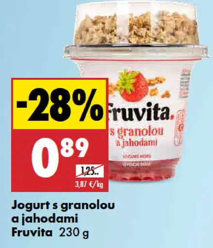 Jogurt s granolou a jahodami Fruvita