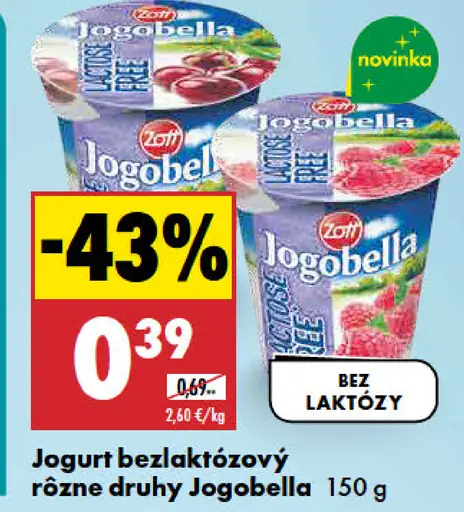 Zott Jogobella jogurt rôzne druhy