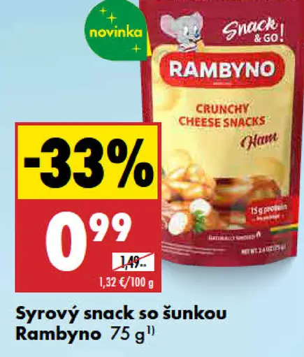 Rambyno syrový snack so šunkou