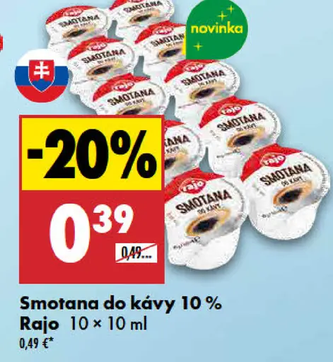 Rajo smotana do kávy 10 %