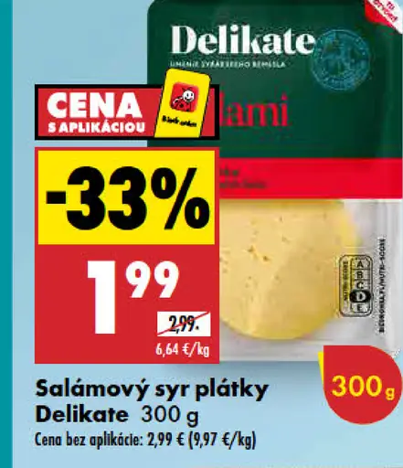 Delikate Salamový syr plátky