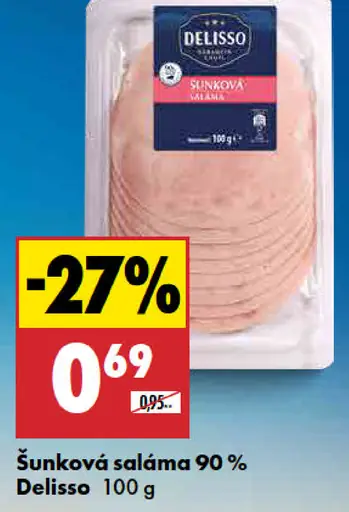 Šunková saláma 90 % Delisso