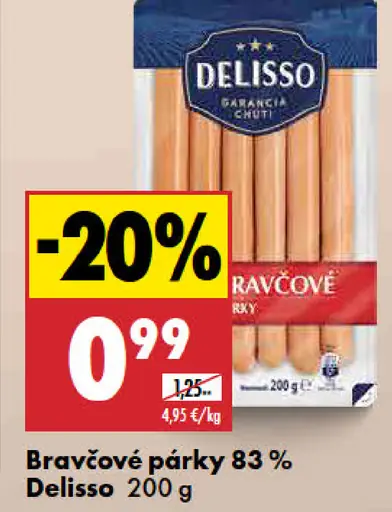 Bravčové párky 83 % Delisso