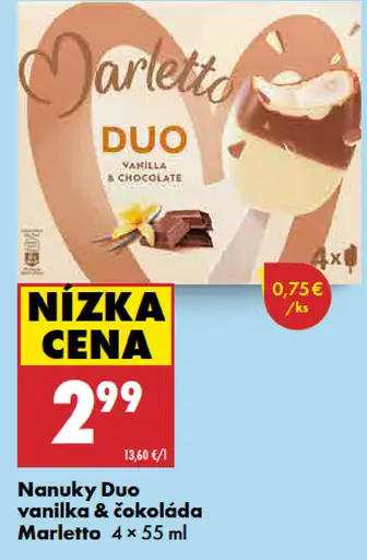 Marletto nanuky Duo vanilka a čokoláda