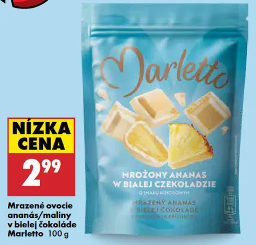Marletto mrazený ananás v bielej čokoláde
