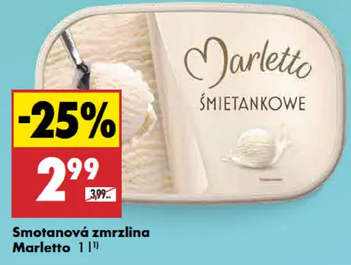 Marletto Zmrzlina v oblátke smotanová