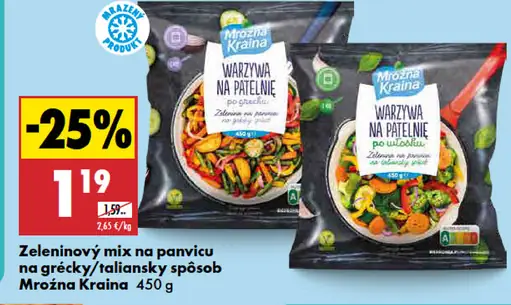 Mroźna Kraina Zeleninový mix na panvicu na grécky/taliansky spôsob