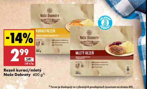 Naše Dobroty Kurací rezeň