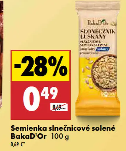 Baka'D'or semienka slnečnicové solené