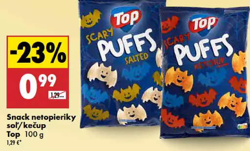 Top snack nepieriky, solené a kečupové