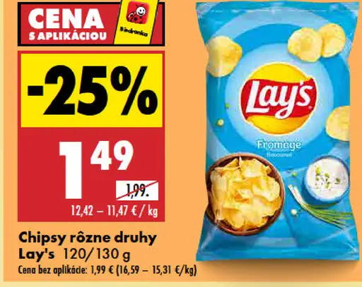 Lay's chipsy rôzne druhy