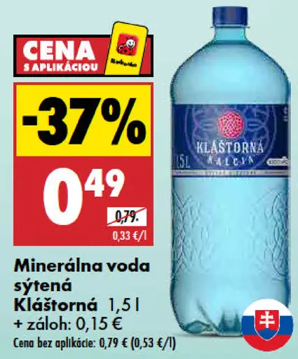 Kláštorná minerálna voda sytená jemne