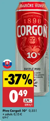 Pivo Corgoň 10° plechovka