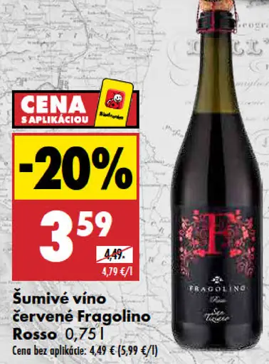 Šumivé víno červené Fragolino Rosso