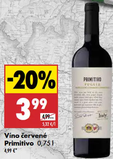 Vino červené Primitivo