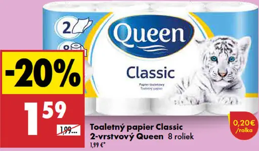 Queen Classic toaletný papier 2-vrstvový