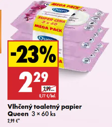 Queen vlhčený toaletný papier