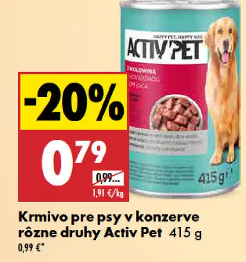 Activ Pet krmivo pre psy konzerva