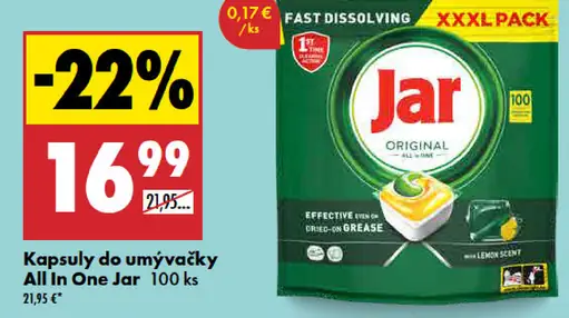 Kapsuly do umývačky All in One Jar, Original