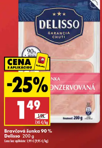 Delisso bravčová šunka 95 % mäsa